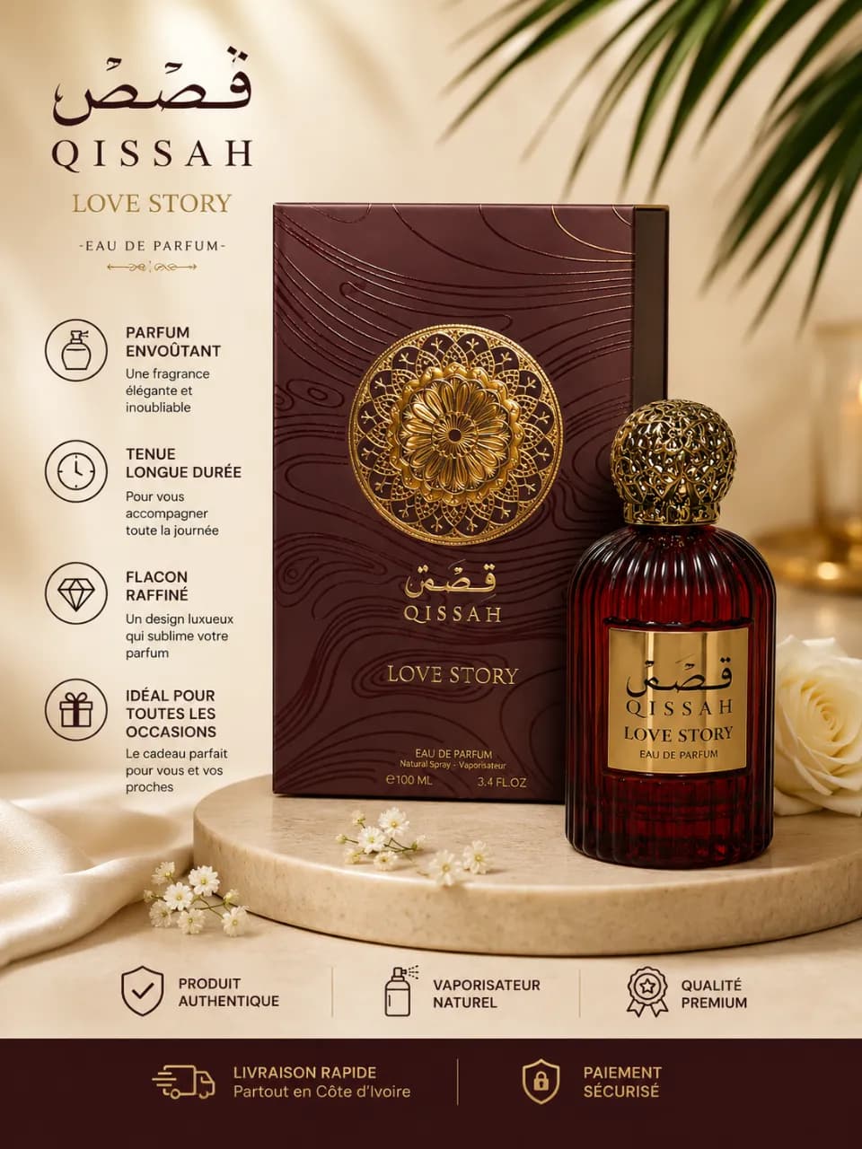 Le produit Parfum QISSAH – Love Story