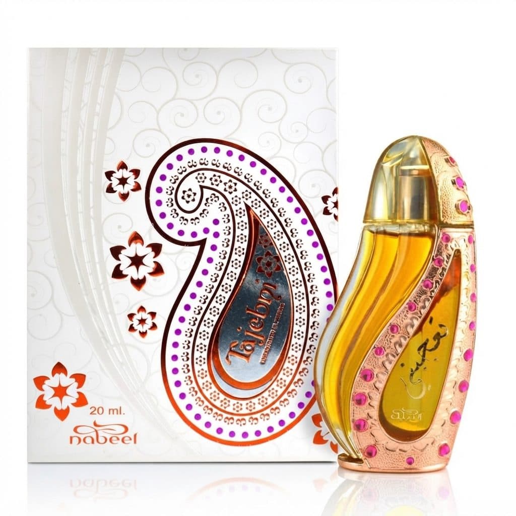 Le produit Tajebni Nabeel 20 ml est un parfum huileux oriental aux notes de safran, citron, lavande, santal et caramel. Une fragrance élégante et chaleureuse.