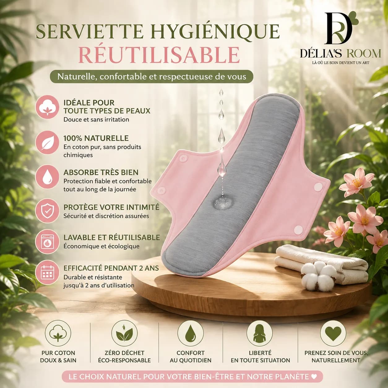 Le produit SERVIETTE HYGIÉNIQUE RÉUTILISABLE
