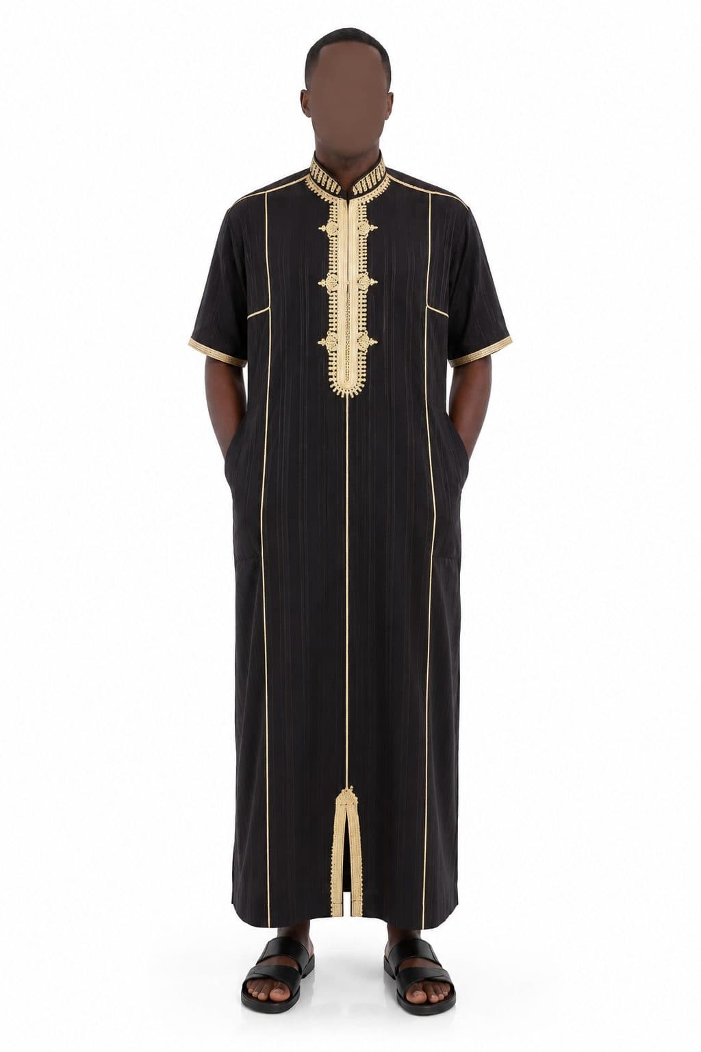 Le produit Boubou Homme Brodé Doré – Tenue Élégante