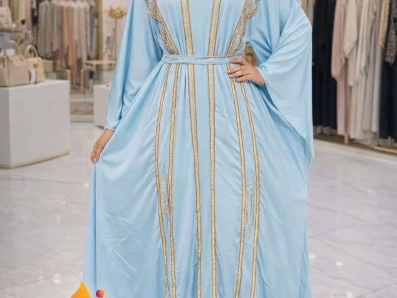 Le produit Abaya bleu très classe
